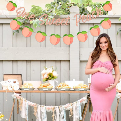 One Sweet Peach Birthday Banner One Sweet Peach Birthday Decorations Glitter Peaches Party Banner for 1st Birthday Decorations for Girls, Baby Shower, First Bday Peaches Party Decoration