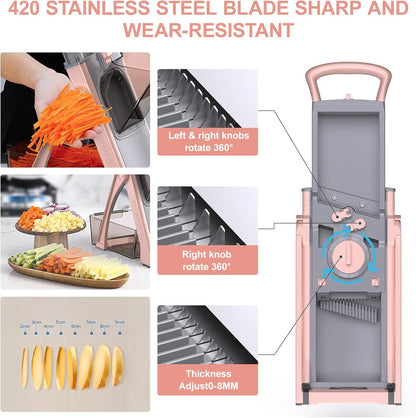 All in 1 Upgraded Version Safe Mandoline Slicer for Kitchen, Veggie Slicer