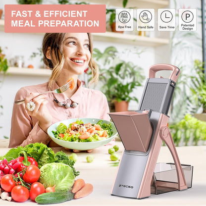 All in 1 Upgraded Version Safe Mandoline Slicer for Kitchen, Veggie Slicer