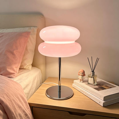 Bedroom Mushroom lamp, Medieval Modern Bedside Table lamp, dimmable Retro Egg Tart Headlight, Unique Home Mushroom Decoration Aesthetic Lovely Living Room Desk lamp (Pink)