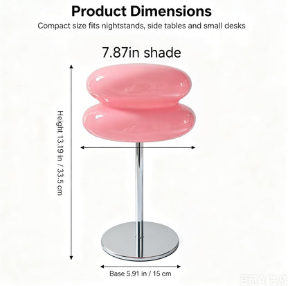 Bedroom Mushroom lamp, Medieval Modern Bedside Table lamp, dimmable Retro Egg Tart Headlight, Unique Home Mushroom Decoration Aesthetic Lovely Living Room Desk lamp (Pink)