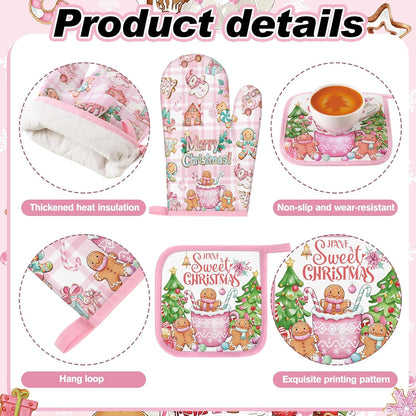 10 Pcs Christmas Gingerbread Man Kitchen Decor Accessories Set