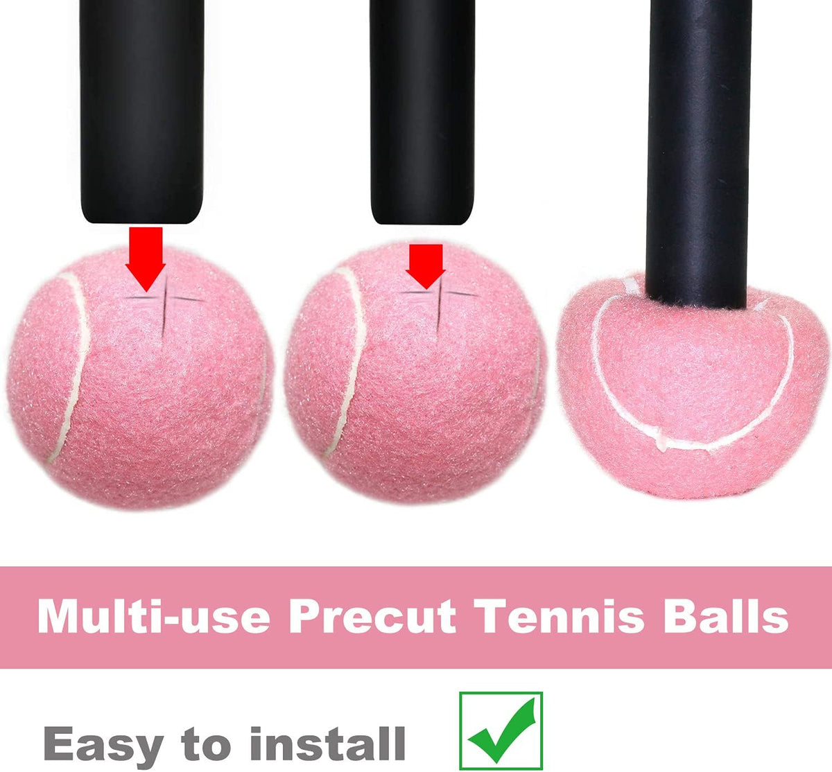 Walker Tennis Balls 4pcs Precut Heavy Duty Tennis Balls for Walkers