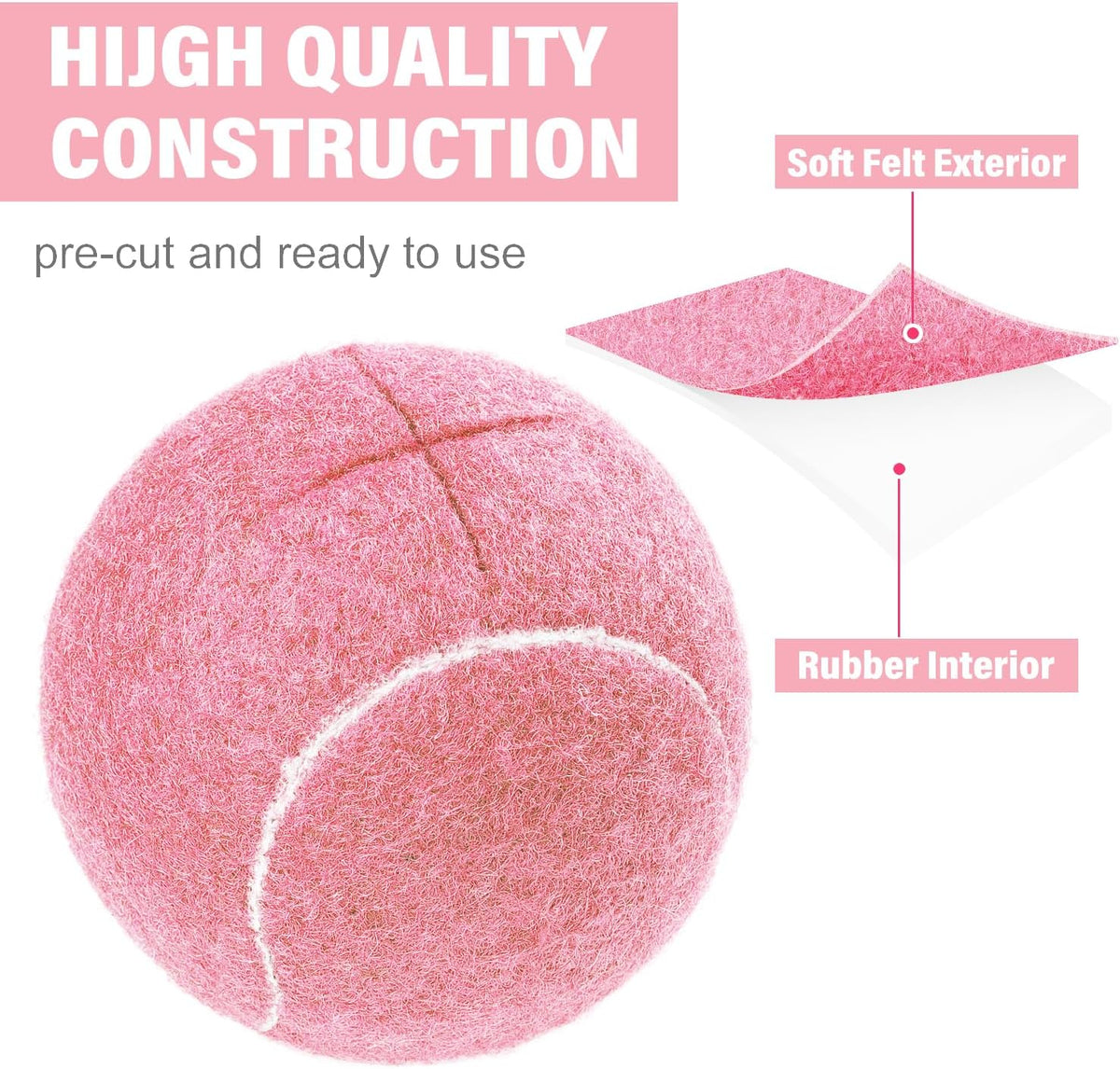 Walker Tennis Balls 4pcs Precut Heavy Duty Tennis Balls for Walkers