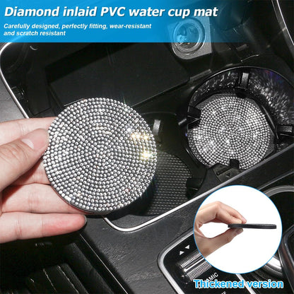 27-Piece 15 Inch Rhinestone Car Interior Accessory Set, Pink