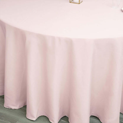 10 Pack Round Tablecloth, 120 Inch Stain & Wrinkle Resistant Washable Table Cloth, Decorative Polyester Fabric Table Cover for Banquet, Wedding, Dining- Blush