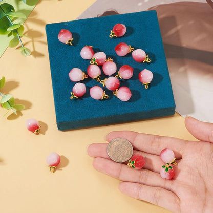 Fruit Dangle Charms Pendants Cute Resin Food Pendants Apple Orange Pineapple Strawberry Pendants Lovely Vegetable Mushroom Charms for DIY Craft Earring Bracelet Necklace Jewelry Making