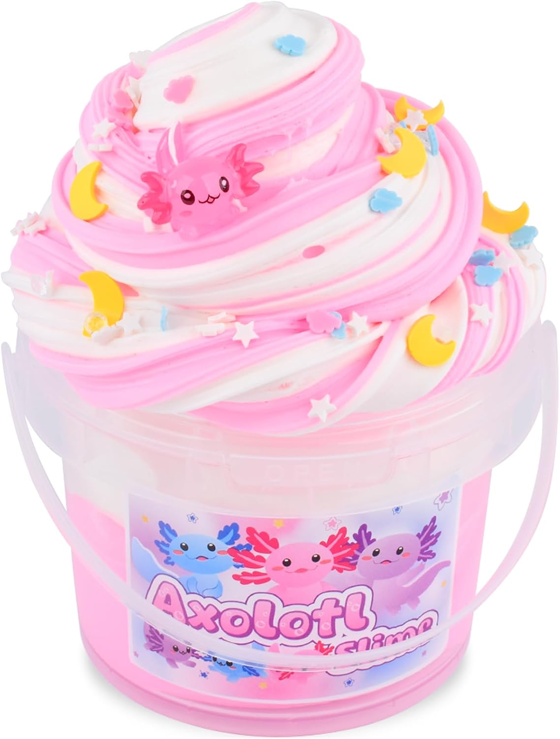 Pink Axolotl Butter Slime Kit, with Fun Slime Add Ins, Soft and Stretchy, Non-Sticky, Scented Slime Kit for Kids, Birthday Gifts for Boys & Girls, Classroom Rewards, DIY Stress Relief Toy