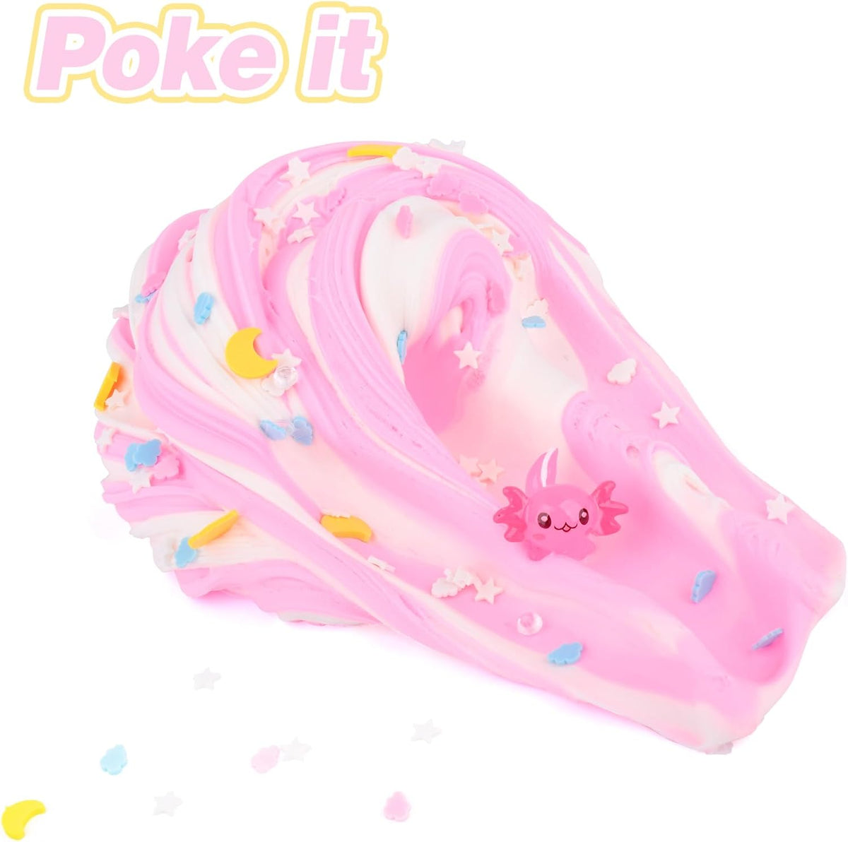 Pink Axolotl Butter Slime Kit, with Fun Slime Add Ins, Soft and Stretchy, Non-Sticky, Scented Slime Kit for Kids, Birthday Gifts for Boys & Girls, Classroom Rewards, DIY Stress Relief Toy