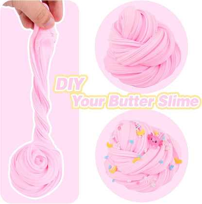 Pink Axolotl Butter Slime Kit, with Fun Slime Add Ins, Soft and Stretchy, Non-Sticky, Scented Slime Kit for Kids, Birthday Gifts for Boys & Girls, Classroom Rewards, DIY Stress Relief Toy