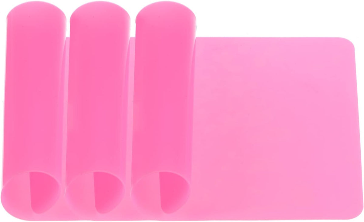 3pcs Silicone Mats for Crafts 5.9"x3.9" Multipurpose Table Protector Jewelry Casting Mold Sheet for Epoxy Resin, Painting, Pink