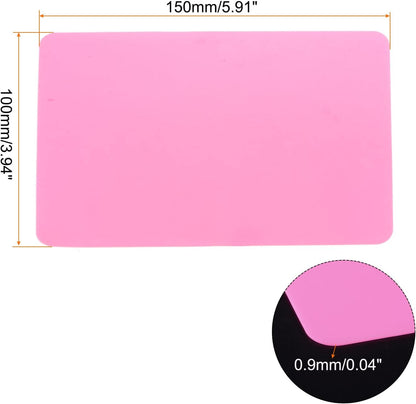 3pcs Silicone Mats for Crafts 5.9"x3.9" Multipurpose Table Protector Jewelry Casting Mold Sheet for Epoxy Resin, Painting, Pink