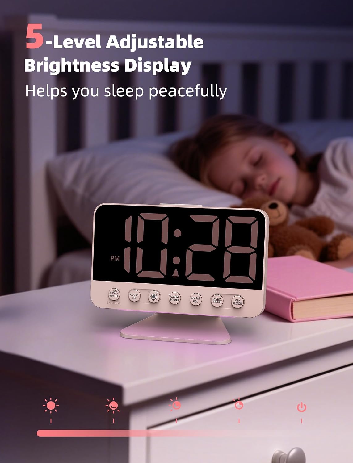 Digital Alarm Clocks for Bedrooms with Large Bold Number