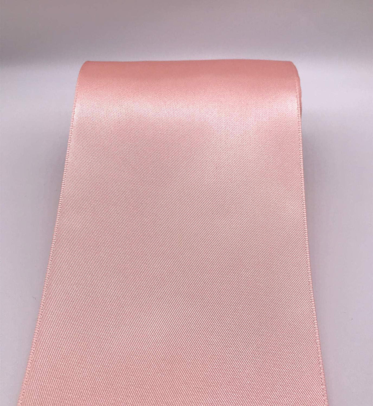 4 Inch Peach Pink Double Face Satin Ribbon Thick Wide Silk Ribbon for Grand Opening Cutting Ceremony Flower Bouquets Christmas Wedding Decorations Chair Sashes Bows, 10 Yards (203-Peach Pink)