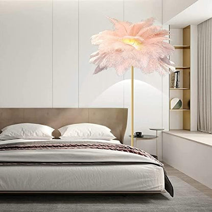 Dimmable Feather Floor Lamp - Elegant Modern Lighting for Bedroom & Living Room, Soft Glow Ambiance, Stylish Home Decor Accent, Perfect for Cozy Spaces