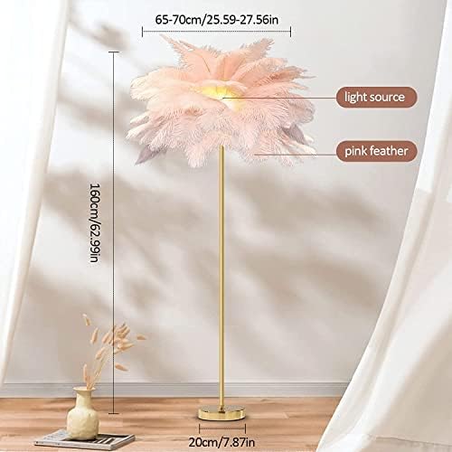 Dimmable Feather Floor Lamp - Elegant Modern Lighting for Bedroom & Living Room, Soft Glow Ambiance, Stylish Home Decor Accent, Perfect for Cozy Spaces