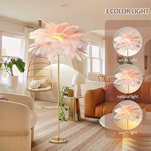 Dimmable Feather Floor Lamp - Elegant Modern Lighting for Bedroom & Living Room, Soft Glow Ambiance, Stylish Home Decor Accent, Perfect for Cozy Spaces