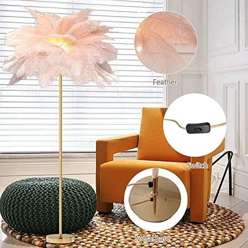 Dimmable Feather Floor Lamp - Elegant Modern Lighting for Bedroom & Living Room, Soft Glow Ambiance, Stylish Home Decor Accent, Perfect for Cozy Spaces