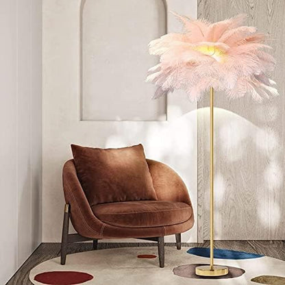 Dimmable Feather Floor Lamp - Elegant Modern Lighting for Bedroom & Living Room, Soft Glow Ambiance, Stylish Home Decor Accent, Perfect for Cozy Spaces
