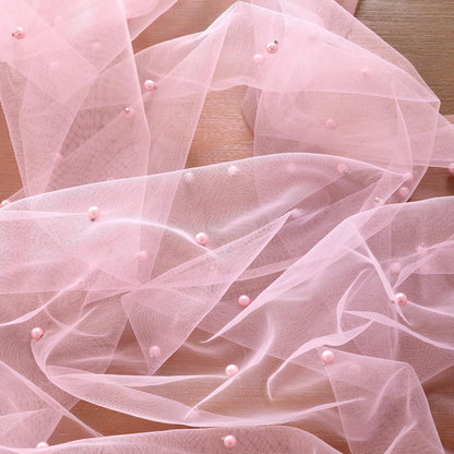 Pearl Pink Table Runner Fall Tulle Gauze Boho Cheesecloth 10FT