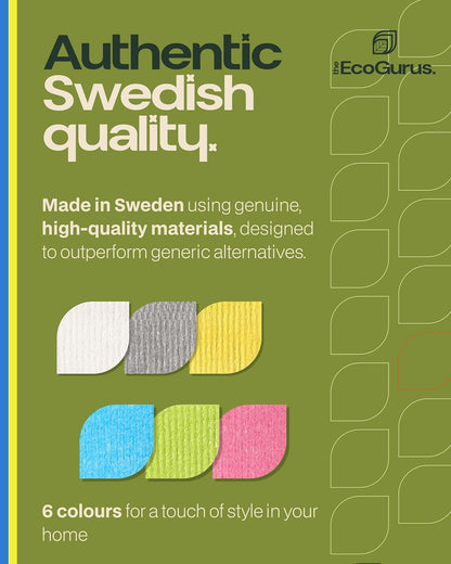10 Pack Premium Odour-Resistant Reusable Cleaning Cloths | Original Swedish Dishcloth | Made in Sweden | Absorbs 20x Its Weight | Replaces 150 Paper Towels | Biodegradable Cellulose Cloth | Pink