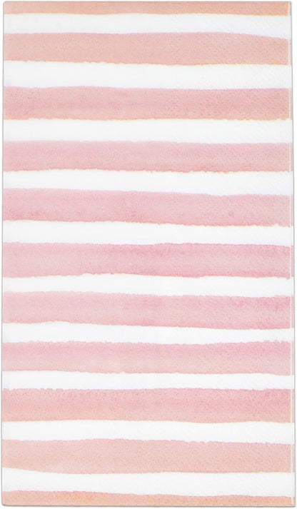 Gift Boutique 100 Pink & White Stripe Guest Napkins 3 Ply Disposable Paper Pack Striped Dinner Hand Napkin for Bathroom Powder Room Holiday Wedding Bridal & Baby Shower Decorative Towels