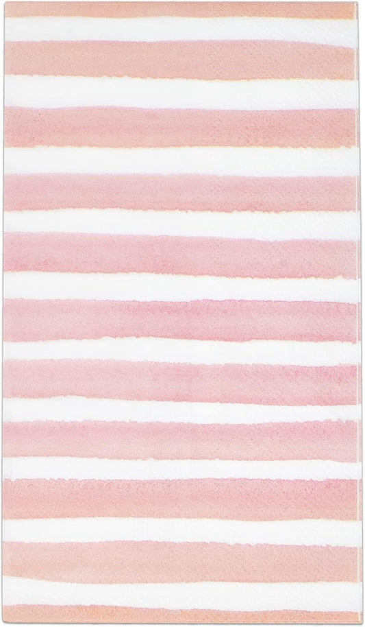 Gift Boutique 100 Pink & White Stripe Guest Napkins 3 Ply Disposable Paper Pack Striped Dinner Hand Napkin for Bathroom Powder Room Holiday Wedding Bridal & Baby Shower Decorative Towels