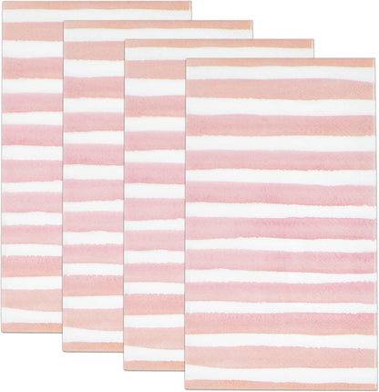 Gift Boutique 100 Pink & White Stripe Guest Napkins 3 Ply Disposable Paper Pack Striped Dinner Hand Napkin for Bathroom Powder Room Holiday Wedding Bridal & Baby Shower Decorative Towels