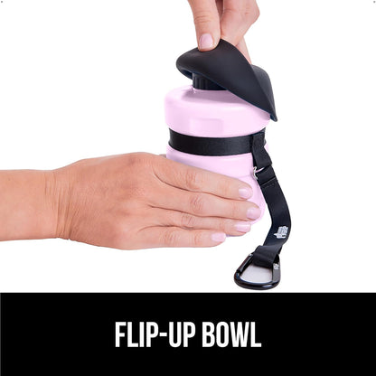 Portable Dog Water Bottle, Food Grade Silicone, 16oz Pink
