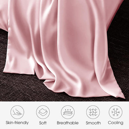 100% Silk Pillow Cases 2 Pack Standard Size Mulberry Silk Pillowcase for Hair and Skin Set of 2 Highest Grade 6A Silk Soft Breathable Cooling with Hidden Zipper, Pink