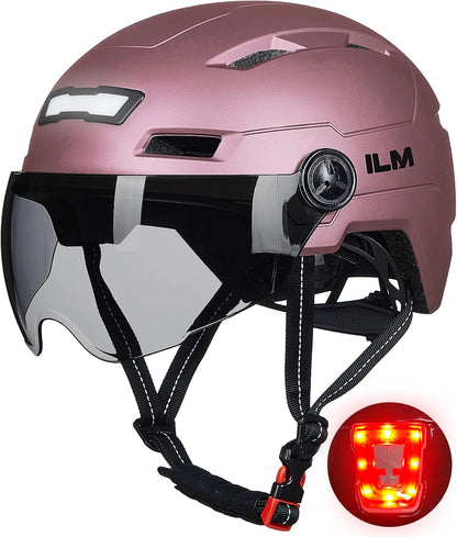 Adult Bike Helmet with LED Front Back Light Bicycle Helmets E3-10L