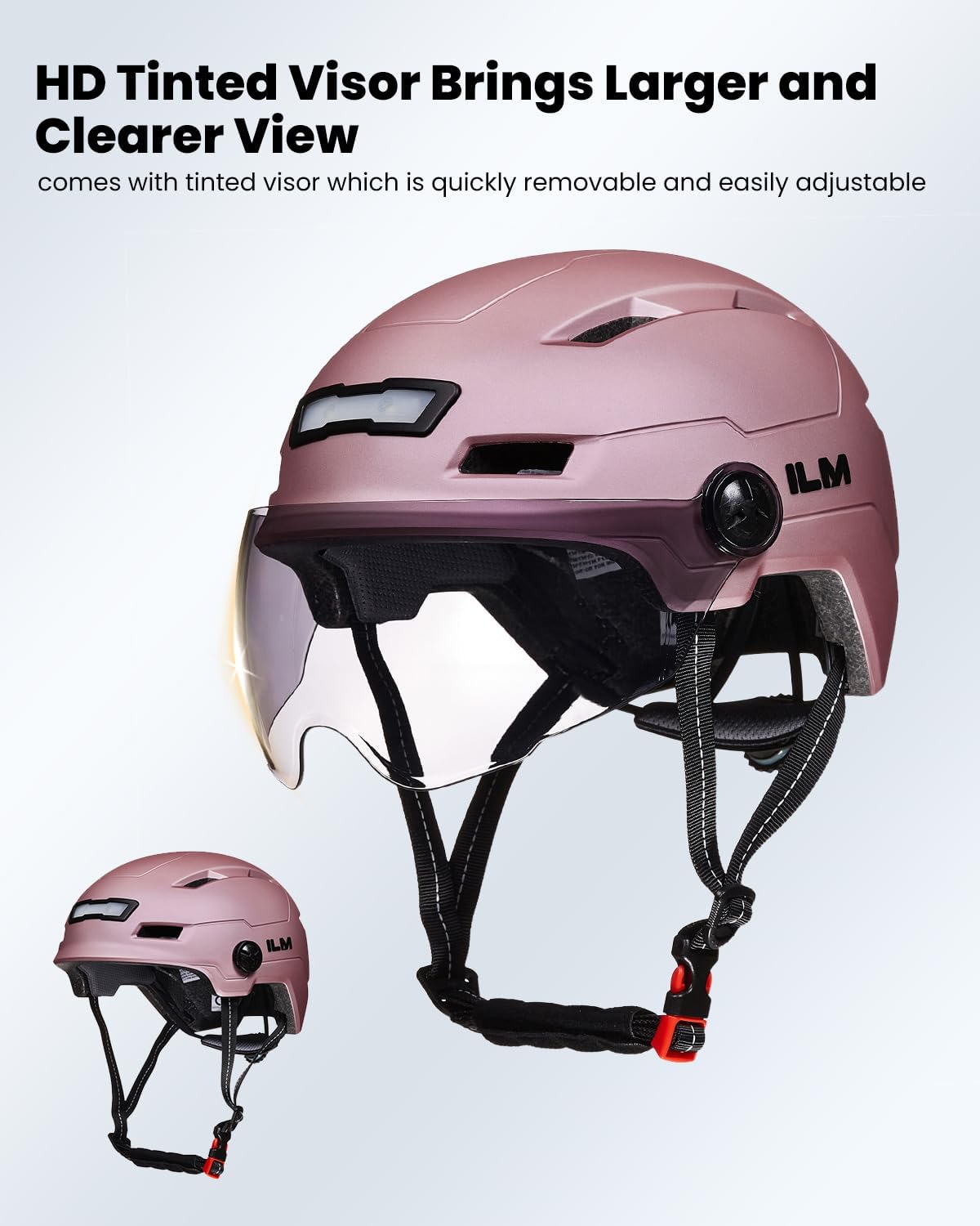 Adult Bike Helmet with LED Front Back Light Bicycle Helmets E3-10L