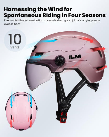 Adult Bike Helmet with LED Front Back Light Bicycle Helmets E3-10L