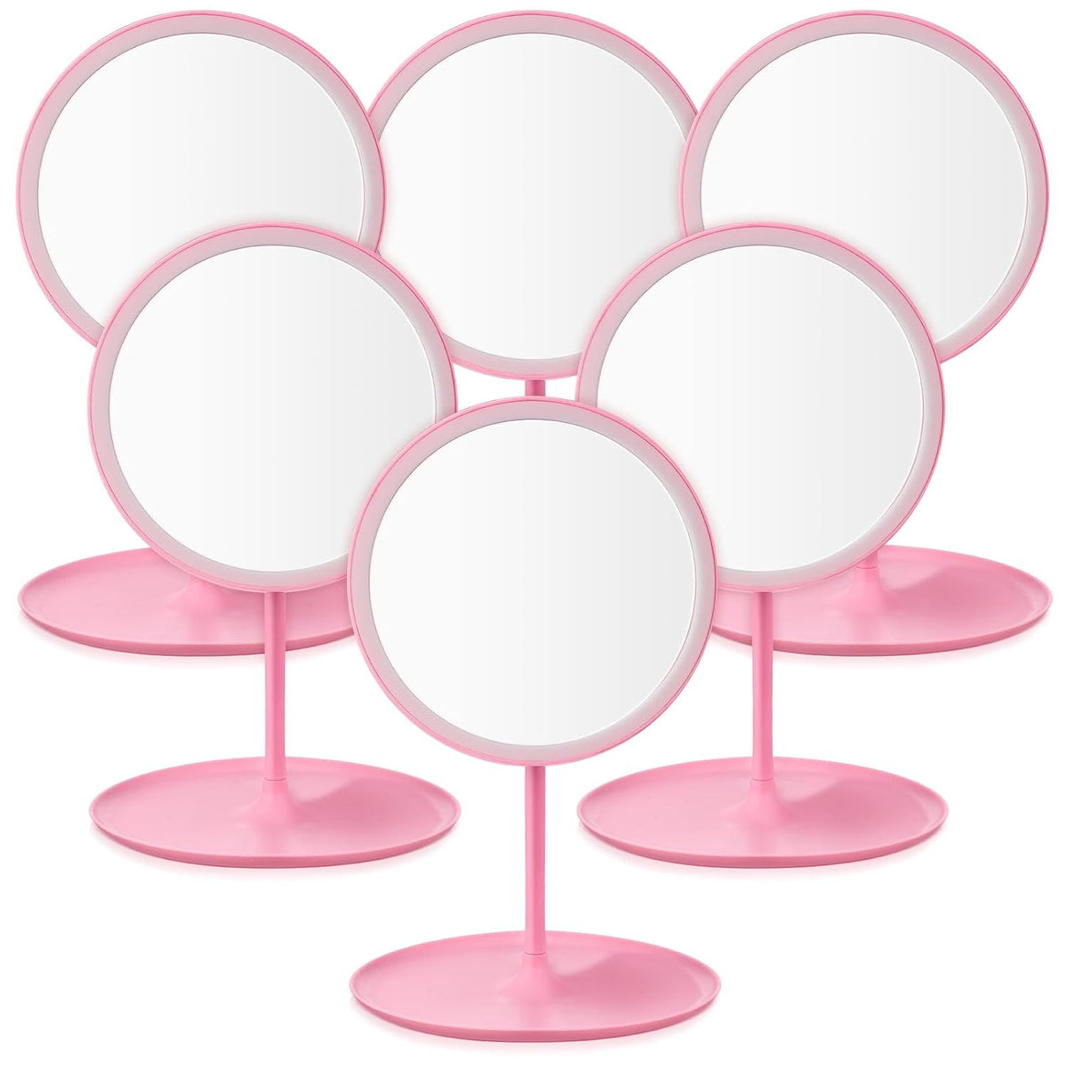 6 Pcs Spa Party Mirrors Gifts Bulk Sleepover Party Favors,Pink