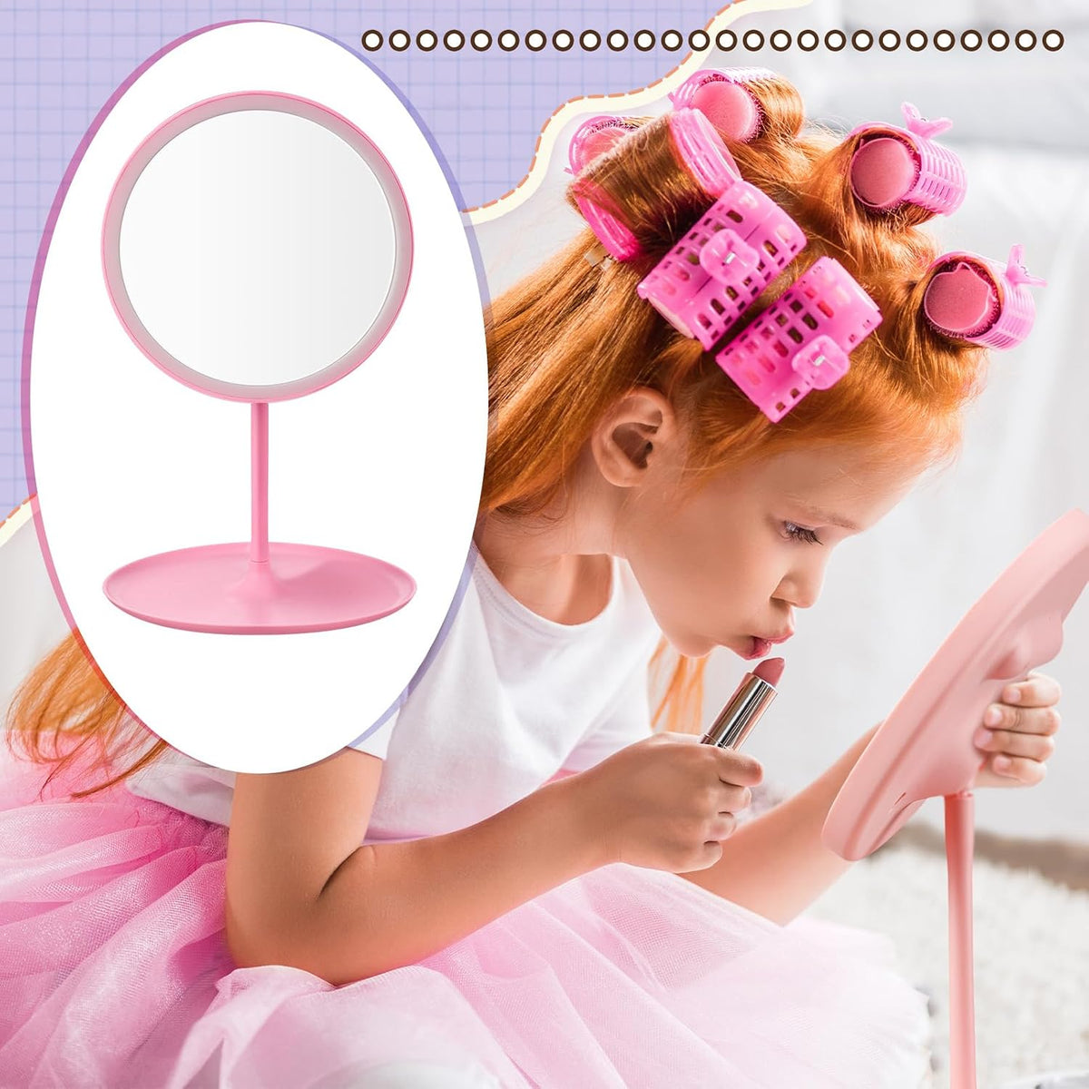 6 Pcs Spa Party Mirrors Gifts Bulk Sleepover Party Favors,Pink