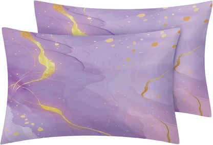 Marble Sheets Full Sheet Set, Pink Gold Bed Sheets, Abstract Marble Bedding Bedroom Decor, Soft Microfiber Deep Pocket Fitted Sheet & Flat Sheet & 2 Pillowcases
