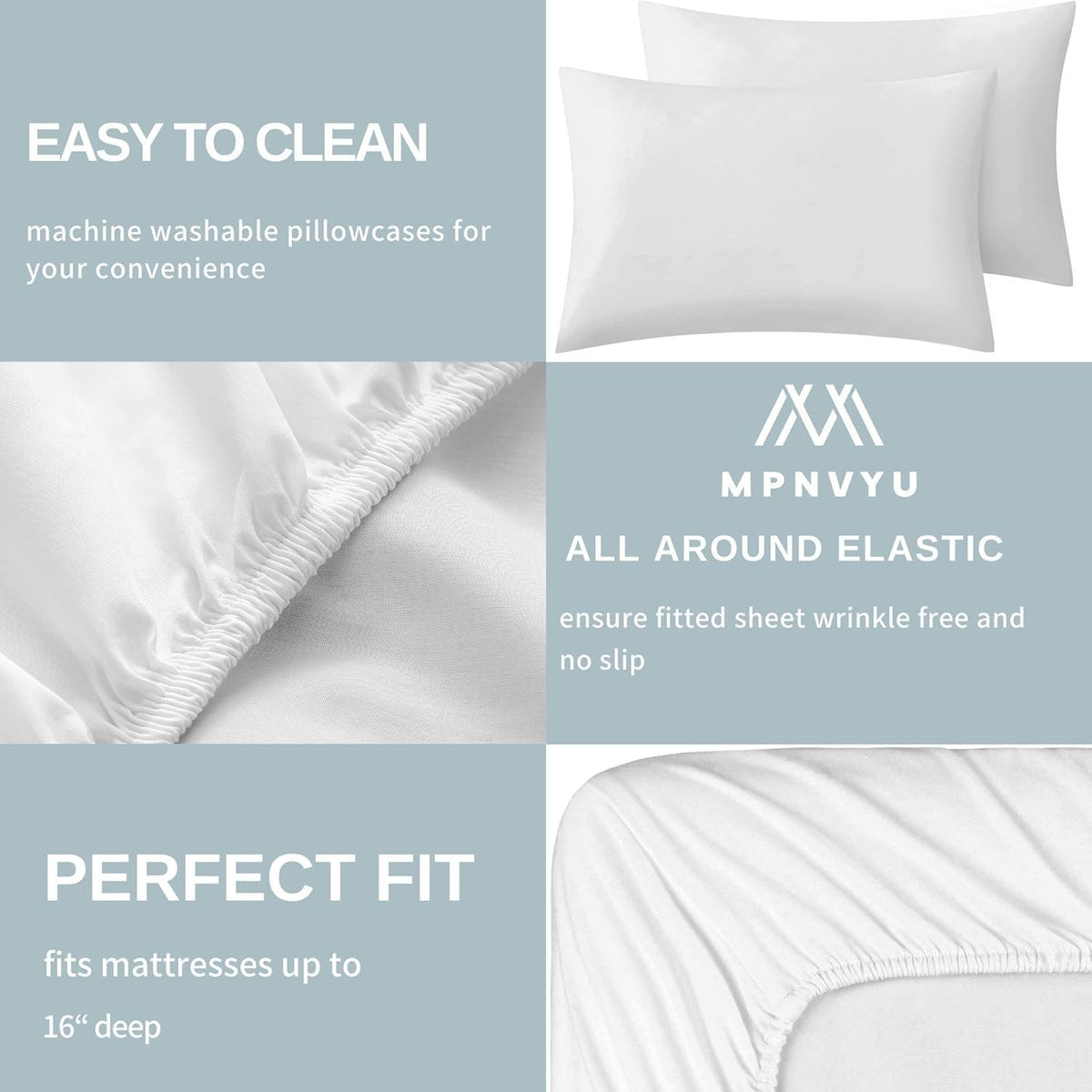 Marble Sheets Full Sheet Set, Pink Gold Bed Sheets, Abstract Marble Bedding Bedroom Decor, Soft Microfiber Deep Pocket Fitted Sheet & Flat Sheet & 2 Pillowcases