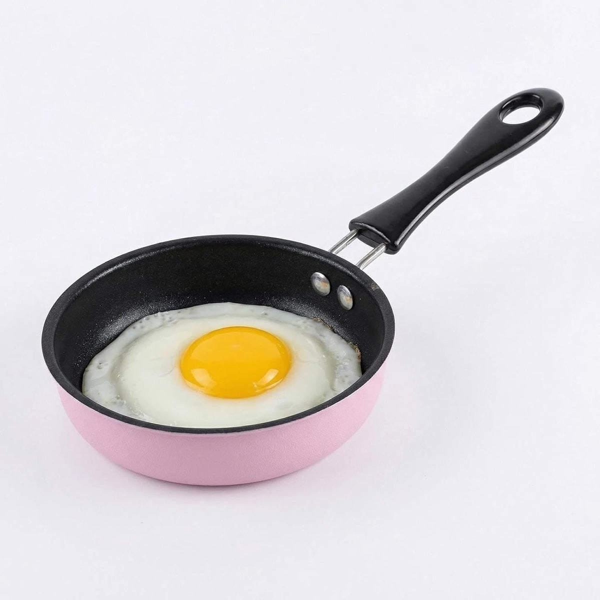 4.7 Inch Egg Frying Pan - Mini Nonstick Skillet for Single Eggs,Pancakes & Appetizers,Heat Resistant Handle, Induction Compatible Small Pan for Gas & Electric Stovetops-(Pink)