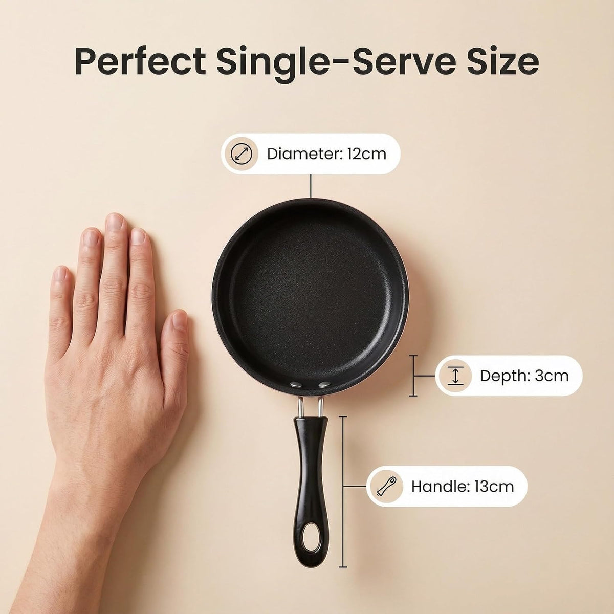 4.7 Inch Egg Frying Pan - Mini Nonstick Skillet for Single Eggs,Pancakes & Appetizers,Heat Resistant Handle, Induction Compatible Small Pan for Gas & Electric Stovetops-(Pink)