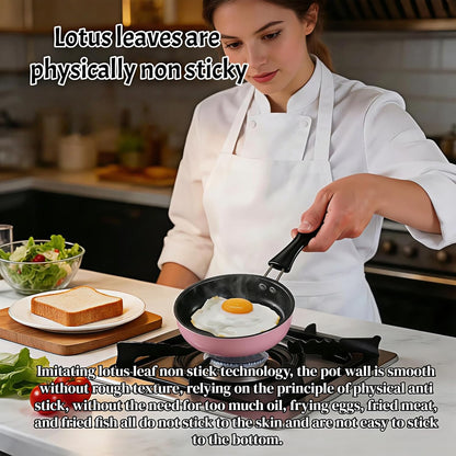 4.7 Inch Egg Frying Pan - Mini Nonstick Skillet for Single Eggs,Pancakes & Appetizers,Heat Resistant Handle, Induction Compatible Small Pan for Gas & Electric Stovetops-(Pink)