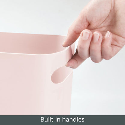 Plastic Slim Large 2.5 Gallon Trash Can Wastebasket, Classic Garbage Container Recycle Bin for Bathroom, Bedroom, Kitchen, Office, Outdoor Waste, Recycling - Aura Collection - Light Pink/Blush