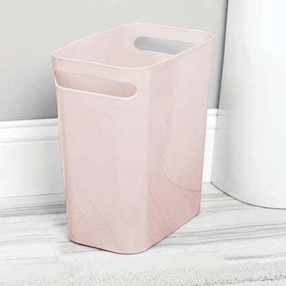 Plastic Slim Large 2.5 Gallon Trash Can Wastebasket, Classic Garbage Container Recycle Bin for Bathroom, Bedroom, Kitchen, Office, Outdoor Waste, Recycling - Aura Collection - Light Pink/Blush