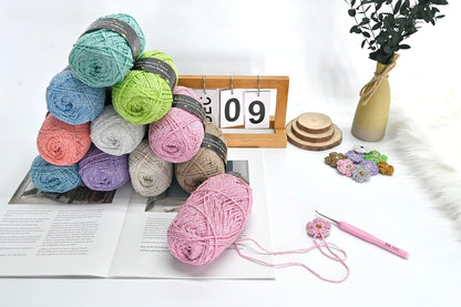 Pink Sparkly Knitting Yarn, 1.5mm Round Hollow Yarn with Silver Sparkling, Silver Metallic Crochet Thread