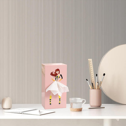 Lady Skirt Tissue Box Cover, Creative Tissue Box Cover Rectangle(Pink)