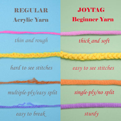 3 Pack Rainbow Beginners Crochet Yarn Pink Purple Cotton Crochet Yarn for Crocheting Knitting Beginners with Easy-to-See Stitches Cotton-Nylon Blend Crochet Yarn for Beginners Crochet Kit(3x50g)