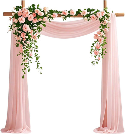 Decorative Arch Draping Fabric Light Peach, Curtain Panel Wedding Backdrop