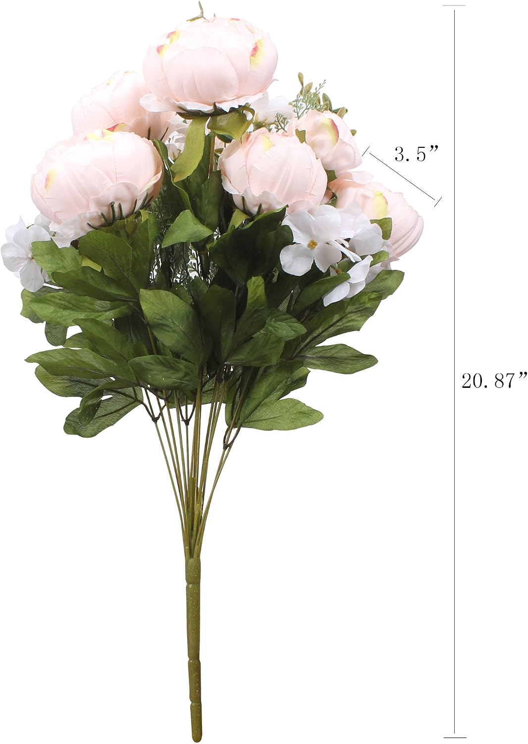 Springs Flowers Artificial Silk Peony Bouquets Wedding Home Decoration,Pack of 1 (Spring Pure Pink)
