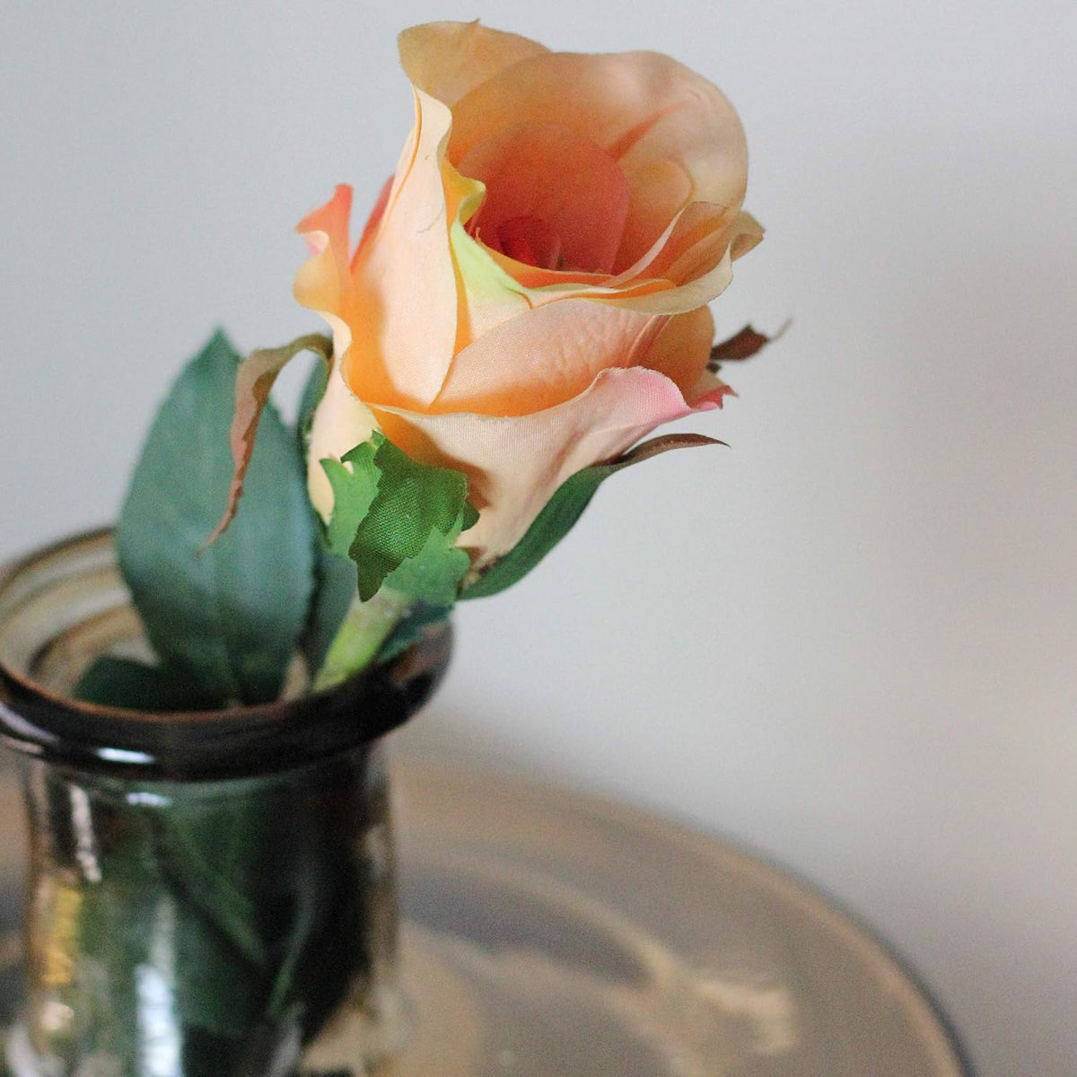 Rose Blossom Artificial Floral Spray - 21" - Peach