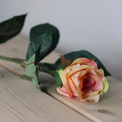 Rose Blossom Artificial Floral Spray - 21" - Peach