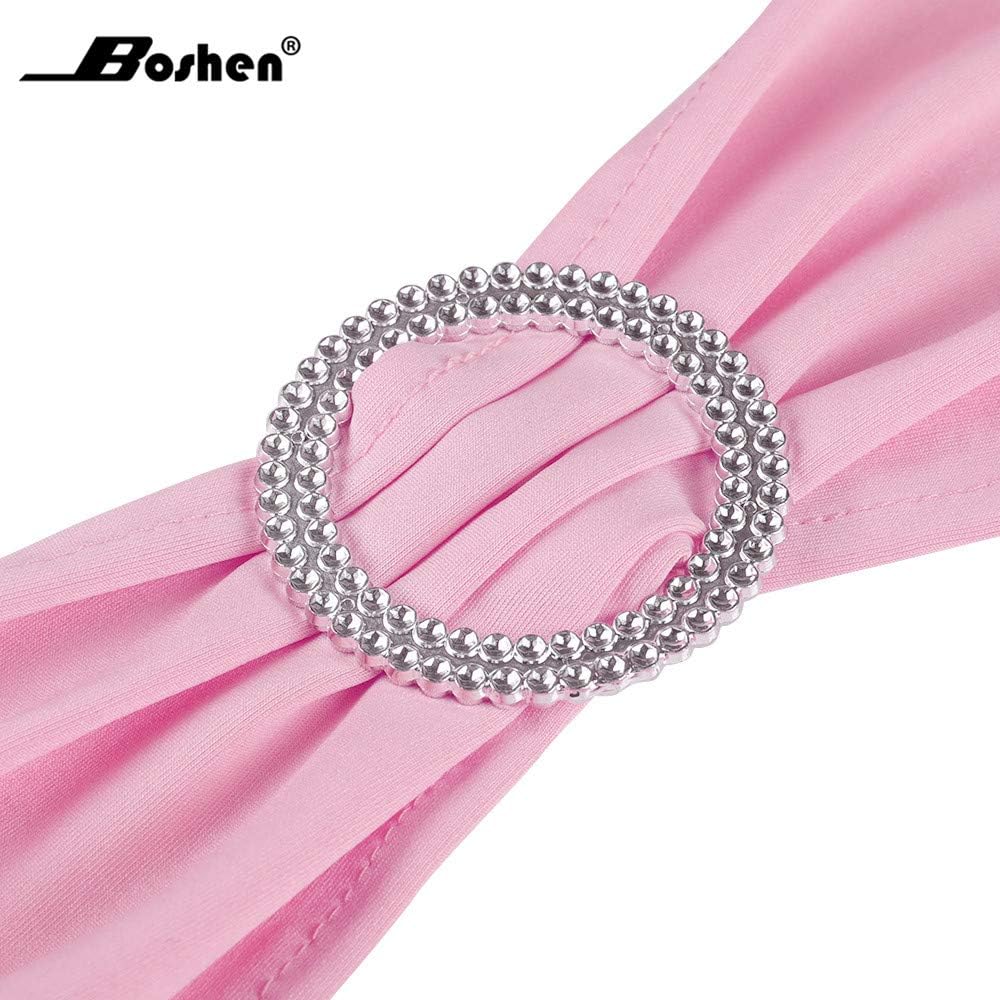 100 PCS Wedding Chair Decorations Stretch Chair Sashes and Bows, Pink